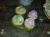 Cupcakes aux pépites chocolat blanc et bonbons «soucoupe»