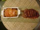 Magret de canard laqué au sirop d’érable, et gratin de pommes de terre au Mont d’or