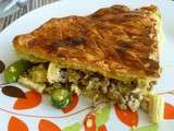 Tourte au boeuf, petits légumes et épices
