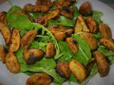Warm salad with roasted potatoes and arugula