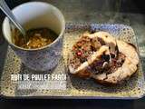 Roti de poulet farci au foie gras cuisson sous vide à la vapeur