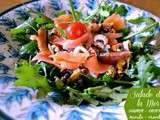Salade mer – Salade tiède saumon, fruits de mer grillés à la plancha