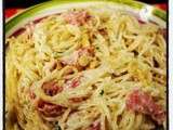 Spaghetti au jambon de Parme, à la ricotta et aux noix