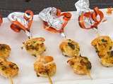 Brochette de camarons à l’ail et au cotomili
