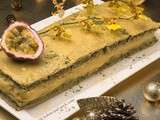 Bûche thé matcha et fruits de la passion