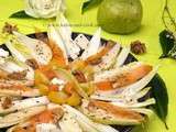 Salade d’endives, poires et truite fumée