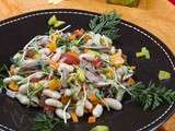 Salade de haricots blancs, canard et mangue