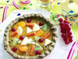 Tarte au thé matcha et aux fruits allégée