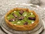 Tarte feuilletée aux patoles, boucané et chèvre