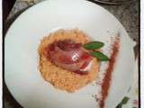 Concours Riso Gallo 2eme recette : Involtinis sauge tomate séchée mozzarella et risottino carotte tomate