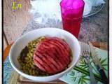 Flageolets et jambon grill , rustique et savoureux repas