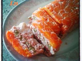 Terrine de légumes (carottes chou fleur et haricots verts) à la mousse de jambon de paris