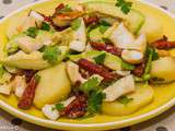 Salade d'encornets au chorizo, avocat et pomme de terre