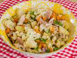 Salade de jarret de porc aux carottes, chou fleur et pommes de terre