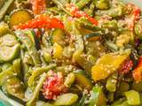 Salade de légumes d’été (semoule, haricots verts, tomates, poivrons, courgettes)