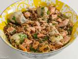 Salade de lentilles au saumon, artichauts et épices douces