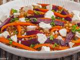 Salade de petit épeautre aux carottes, betterave et fêta