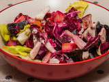 Salade de pommes de terre, betteraves, bacon et radis noir