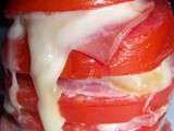 Mille-feuilles de tomates-bacon-fromage