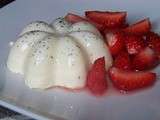 Panna cotta- fraises-coeur coulant de rhubarbe