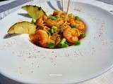Nouilles sautées aux scampis