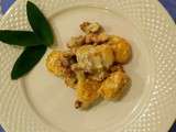 Gnocchis de courge butternut, sauce au roquefort, mascarpone et noix