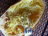 Courge spaghetti-fondue poireaux champignons