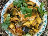 Curry courgettes-aubergine