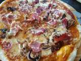 Pizza chorizo-merguez-poivrons