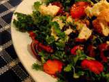 Salade de légumes d'hiver au four et fauxmage de chèvre