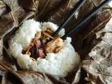 Nuò Mǐ Jī / Lo mai gai : riz gluant au poulet, cuit en feuille de lotus