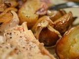 Poulet aux oignons et au miel - Pommes de terre rattes confites