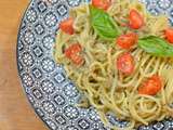 Spaghettis - crème d'aubergine aux anchois