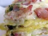 Lasagne avec pesto. bacon et béchamel (même sans gluten)
