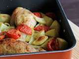 Poulet, pommes de terre et tomates au four et le tutorial pour vous