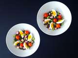 Salade de lentilles, légumes croquants et vinaigrette miel-noix