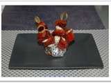 Brochettes de viande de grison et mozzarela