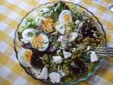 Salade complète de fin d'hiver: lentilles,betteraves rouges etc