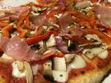 Pizza au speck,poivrons et champignons ou pizza diy- les recettes de Enzo