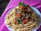 Spaghettis au thon frais et courgettes- Recettes de Enzo