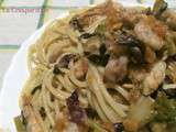 Spaghettis aux crevettes et radicchio-Les recettes de Enzo