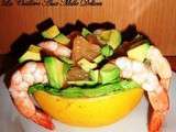 Salade de pamplemousse, avocat & crevettes