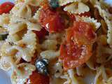 Pâtes aux tomates cerises - graines de courge - parmesan