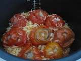 Tomates farcies rapides et légères et riz