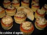 Feuilletés de boudin blanc foie gras et pommes