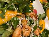 Salade de crevettes mangue au curry