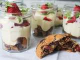 Tiramisu fraises, cookies et basilic