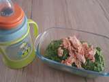 Petit pot bébé épinards, maïs et saumon (9 mois)