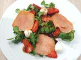 Salade fraise, saumon, mozzarella et betterave #foodista challenge 51