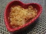 Crumble poires / amandes effilées grillées / caramel beurre salé